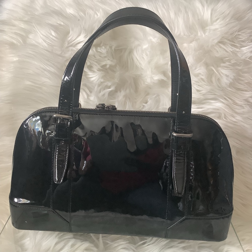 🖤BURBERRY Black Patent Leather Zipped Bston Bag🖤
